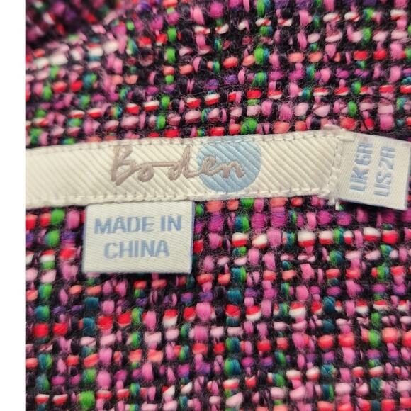 Boden Smart Day Pink & Green Multi Color Tweed Shift Dress Women Size 2 - Picture 7 of 8